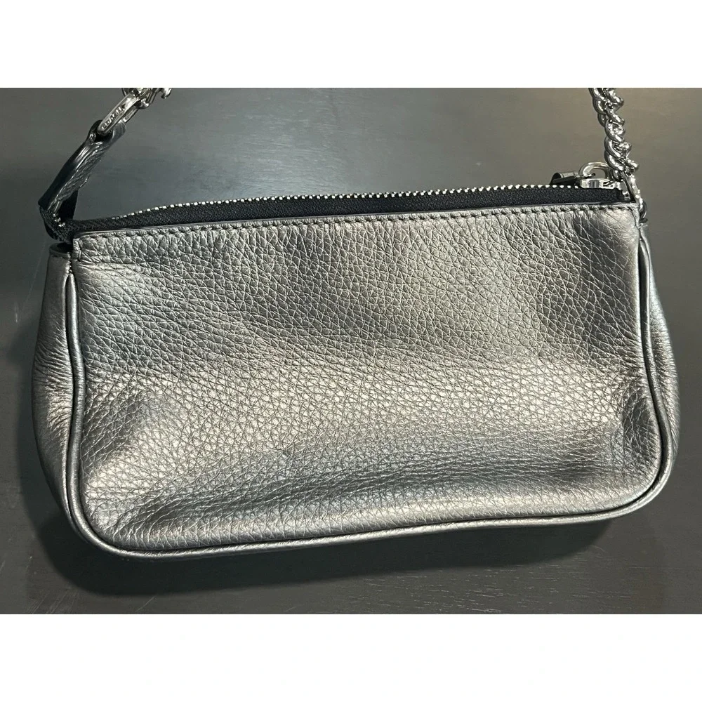 Coach Nolita Wristlet Purse Metallic Silver Chain Strap Y2K Style HTF